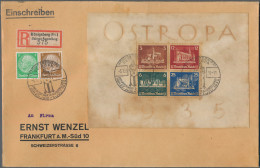 Deutsches Reich - 3. Reich: 1935, Posten Mit über 30 Meist R-Briefen Mit Blockfr - Storia Postale