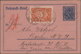 Deutsches Reich - Ganzsachen: 1921, 225 Pf. Große Ziffer In Raute, Rohrpostumsch - Other & Unclassified