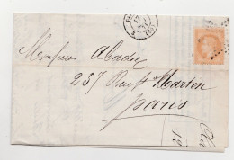 Commune De Paris Lettre Avec Correspondance De LAON 12 Mai 1871 Entrée Dans PARIS Par Passeur 17 Mai 1871 - 1870 Beleg Van Parijs