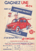 BUVARD & BLOTTER - Cahier De Vacances MAGNARD - Gagnez Une Renault 4 CV - Tampon DRIZARD Marseille - Other & Unclassified