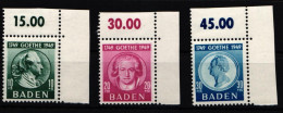 Französische Zone Baden 47-49 Postfrisch Rand Hat Falz #KB132 - Bade