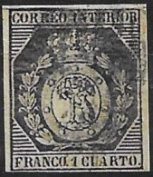 ESPAÑA 1853 - Escudo De Madrid . Edifil  22 Falso - Oblitérés