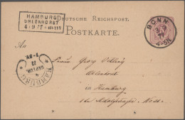 Deutsches Reich - Hufeisenstempel: 1874/1879, HAMBURG, Sieben Eingehende Karten - Macchine Per Obliterare (EMA)