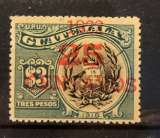 GUATEMALA 1922 Birds Quetzal 25c Surcharge On $3 MNH - Andere & Zonder Classificatie