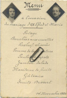 Braine-L'Alleud :MENU 14 X 9 Cm -  L'occasion Du Mariage : Alfred Kegelart Et Maria  1925 - Menus