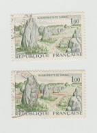 France 2 Timbres Oblitérés Année 1965 YT N° 1440 Chemin Couleur Beige Plus Large - Used Stamps
