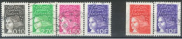 FRANCE - 1997, MARIANNE STAMPS SET OF 6, USED. - Gebraucht