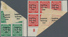 Sowjetische Zone - Allgemeine Ausgaben: 1948, Acht Einheiten (7 Rand-4er-blocks - Sonstige & Ohne Zuordnung