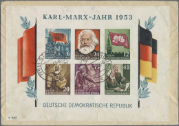 DDR: 1953, Marx-Blocks, Drei Briefe Je Mit Rs. Frankaturen Ab Leipzig, Eisenberg - Sammlungen