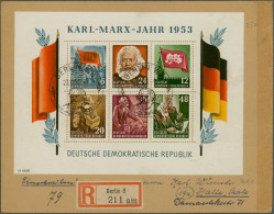 DDR: 1953/1955, Marx-Blocks, Saubere Partie Von 29 Briefen, Davon Vier Mit Den B - Sammlungen