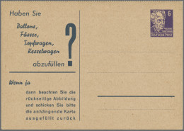 DDR - Privatganzsachen: 1951/1952, Privatganzsachenkarte 6 Pfg. Hauptmann (PP1), - Other & Unclassified