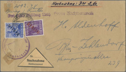 Berlin: 1949, Partie Von 14 Briefen/Karten Mit Frankaturen Rotaufdruck, Dabei Mi - Brieven En Documenten