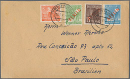 Berlin: 1949, Partie Von 14 Briefen/Karten Mit Frankaturen Rotaufdruck, Dabei Mi - Cartas & Documentos