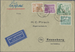 Berlin: 1949/1951, Partie Von Neun Briefen/Karten, Teils Etwas Beförderungsspure - Covers & Documents