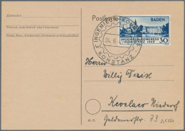 Französische Zone - Baden: 1949, Konstanz I, Spezialpartie Mit 15 Philatelistisc - Andere & Zonder Classificatie