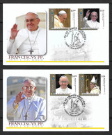 2013 Joint Argentina - Italy - Vatican, 2 FDC'S ARGENTINA 2+2 STAMPS: Pope Francis - Gezamelijke Uitgaven