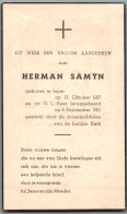 Bidprentje Ieper - Samyn Herman (1937-1951) - Andachtsbilder