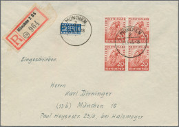 Bizone: 1948/49, Interessanter Posten Von 28 Belegen Mit Einzel-, Mehrfach- Und - Otros & Sin Clasificación