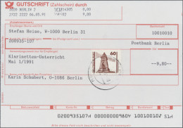 Bundesrepublik Deutschland: 1991, Zehn Frankierte Einzahlungsbelege, Auch Mit Ab - Verzamelingen