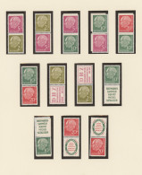 Bundesrepublik - Zusammendrucke: 1955, HEUSS, Alle Zusammendrucke überkomplett P - Se-Tenant