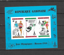 Olympische Spelen  1980 , Gabon - Blok  Met Opdruk  Postfris - Ete 1980: Moscou