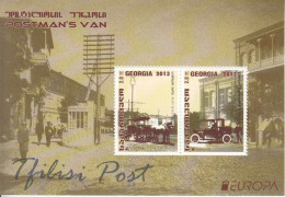 2013 2014 Georgia Postman's Van Europa Horses Postal Transport Miniature Sheet Of 2  MNH - Georgië