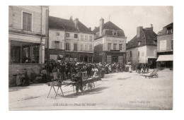 89 CHABLIS - Place Du Marché - Edit Toulot - Cheval Tombereau - Brouette - Vendeur Installant Son Stand - Très Animée - Chablis