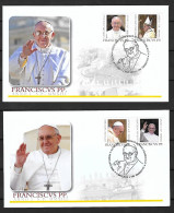 2013 Joint/Congiunta Vatican- Argentina - Italy, 2 FDC'S VATICAN STATE  2+2: New Pope Francis - Emissions Communes