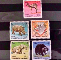 FUJEIRA 1972 5 V Oblitérés Faune Sauvage Wildlife Mammifère Mammal Mamífero Saügetier - Autres & Non Classés
