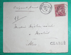 N°98 SAGE CAD TYPE 18 DECIZE NIEVRE LETTRE CHARGE POUR MOULINS ALLIER 1901 LETTRE COVER FRANCE - 1877-1920: Période Semi Moderne