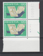 Schweizer Ämter, UPU Michel-Nr. 14 Postfrisch ** Paar, Eckrandstück Mnh - Officials