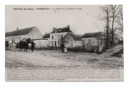 89 CHAMPLAY Env Joigny - La Ferme De La Colombine (1ère Vue) - Coll J.D - Chevaux Et Tombereau - Enfant - Other & Unclassified
