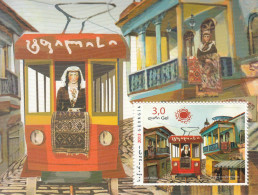 2013 2014 Georgia Tbilisi Tram Trains Miniature Sheet Of 1  MNH - Georgië