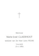 Marie José Claerhout (1925-1993) - Images Religieuses