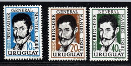 Uruguay #671-73 Gral Manuel Oribe Militarism Politician Revolution Leader President MNH - Uruguay