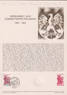 1978 FRANCE Document De La Poste Combattants Polonais N° 2021 - Postdokumente