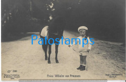 229262 ROYALTY PRINCE WILHELM OF PRUSSIA AND HORSE POSTAL POSTCARD - Familles Royales