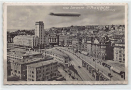 LAUSANNE (VD) Zeppelin Hindenburg Survolant Le Grand Pont Et La Tour  Bel Air  - Ed. Perrochet 1742 - Lausanne