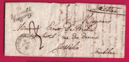 CURSIVE 34 LE GRAND FOUGERAY T15 BAIN DE BRETAGNE ILLE ET VILAINE POUR JOSSELIN INDICE 10 LETTRE - 1801-1848: Voorlopers XIX