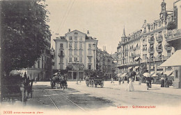 LUZERN - Schwanenplatz - Pferdekutschen - Verlag Photoglob 3038 - Lucerna