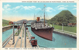 PANAMA CANAL - Chilean Liner S.S. Teno In Pedro Miguel Locks - Publ. I. L. Maduro Jr.  - Panama