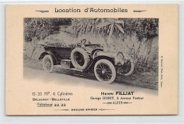 Algérie - ALGER - Garage Gobet - 5 Avenue Pasteur - Henri Filliat - Delaunay-Belleville 15-20 HP 6 Cylindres - Ed. H. Be - Alger