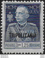 1926 Tripolitania Giubileo Lire 1,25 P. 11 Mc MNH Sassone N. 25 - Unclassified