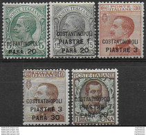 1922 Costantinopoli 5v. MNH Sassone N. 41/45 - Unclassified