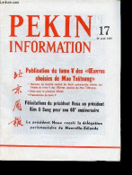 Pékin Information N°17 25 Avril 1977 - Publication Et Diffusion Du Tome V Des Oeuvres Choisies De Mao Tsétoung - Message - Altre Riviste