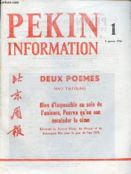 Pékin Information N°1 5 Janvier 1976 - Entrevue Du Président Mao Et Du Président Da Costa - Entrevue Du Président Mao Ts - Otras Revistas