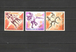 Guinea 1963 Olympic Games Tokyo, Athletics, Basketball, Boxing Set Of 3 With Orange Overprint MNH - Estate 1964: Tokio