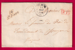 CURSIVE 16 ST FORT CHARENTE INFERIEURE CAD TYPE 14 ST GENIS CHAARENTE INFERIEURE + PP ROUGE POUR JONZAC 1841 LETTRE - 1801-1848: Précurseurs XIX