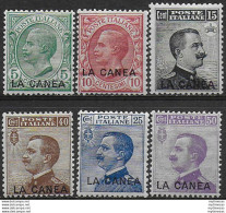 1907-12 La Canea 6v. Bc MNH Sassone N. 14/19 - Zonder Classificatie