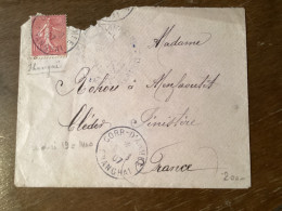 Corr. D’armées  Shanghai 1907 - Marine Française - Chine - China - !!! Déchirure - Cartas & Documentos